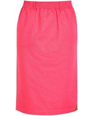Chloé Cotton And Linen-Blend Skirt - Pink