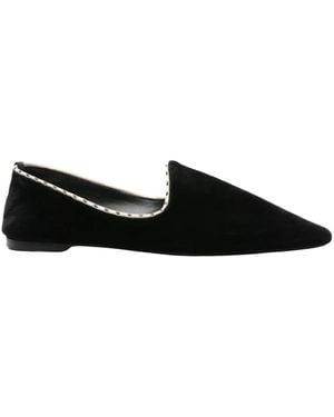 TOTEME Totême Pointed-Toe Velvet Flats - Black