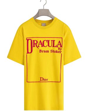 Dior Homme Book Cover Embroidered Crewneck T-Shirt - Yellow