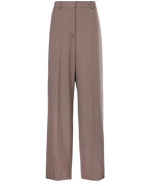 Stella McCartney Wool Wide-Leg Trousers - Brown