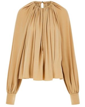 Ferragamo Long-Sleeve Blouse - Natural