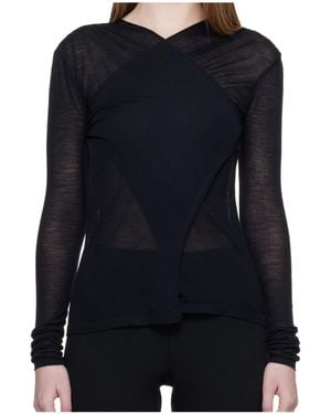 Paloma Wool Coeba Sheer Wrap Top - Black