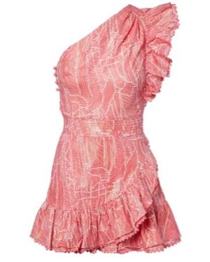 Poupette Corinne Cotton Blend Metallic Mini Dress - Pink