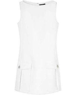 Versace Medusa Head-Button Crepe Minidress - White