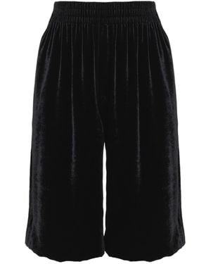 Chloé Fluid Bermuda Shorts In Velvet - Black