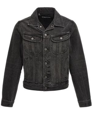 Tom Ford Button-Fastening Denim Jacket - Black