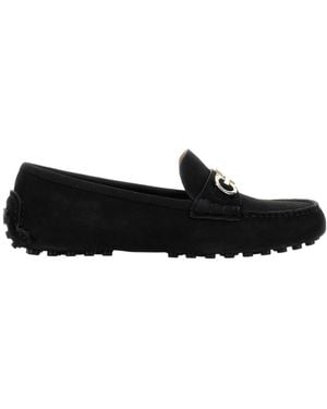 Ferragamo Logo Loafers - Black
