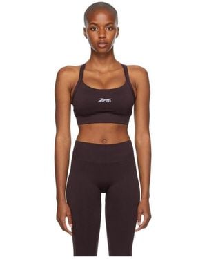Reebok Jacquard-Logo Sports Bra - Red