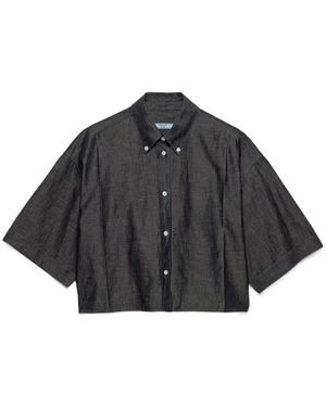 Prada Short-Sleeved Chambray Shirt - Grey