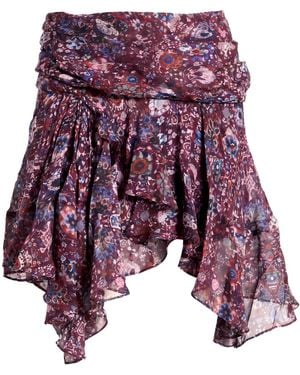 Isabel Marant Pleated Floral Skirt - Purple