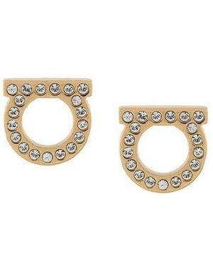 Ferragamo Ferragamo Small Gancio Embellished Earrings - Metallic