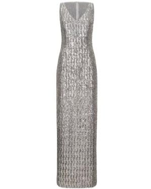Michael Kors Sequined V-Neck Dress - Grey