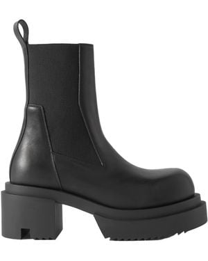 Rick Owens Leather Chelsea Boots - Black