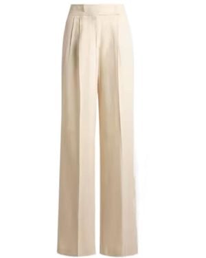 Etro Wide-Leg Pleat Pants - White