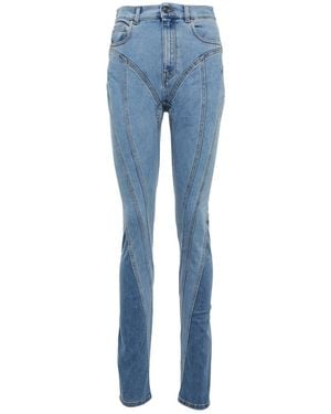 Mugler Sew-On Detail Jeans Leggings - Blue
