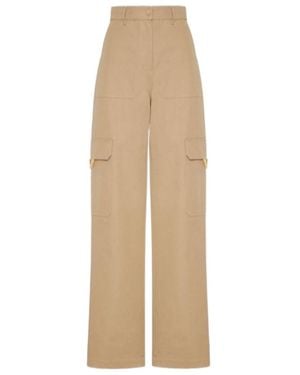 Valentino High Waist Wide Leg Pants - Natural