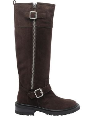 Via Roma 15 Buckled Round-Toe Boots - Brown