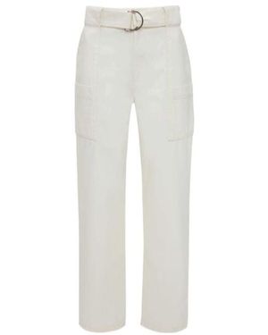 JW Anderson Wide-Leg Cotton Cargo Trousers - White