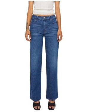 Mother Faded-Effect Whiskered Jeans - Blue