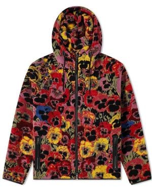 Loewe Pansies-Jacquard Fleece Jacket - Red