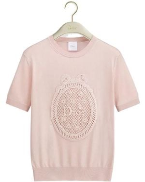 Dior Iviera Médaillon Short-Sleeved Sweater - Pink