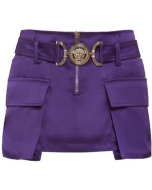 Versace Logo Belt Mini Skirt - Purple