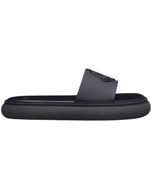 Moncler Jeanne Logo-Embossed Slides - Blue