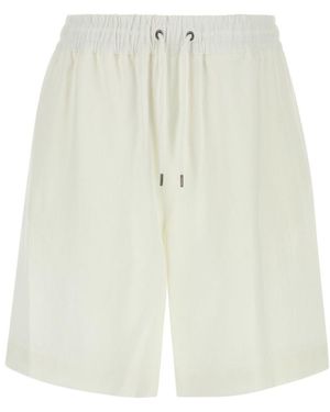 Giorgio Armani Elastic Waist Bermuda Shorts - White