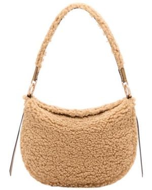 Vanessa Bruno Shearling Mini Daily Shoulder Bag - White