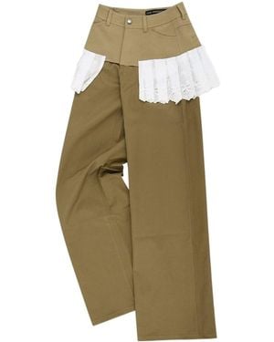 ANDERSSON BELL Lace-Pleats Pants - Metallic
