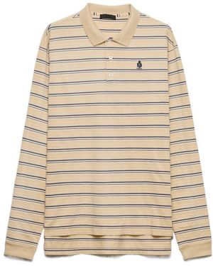 Prada Striped Long Sleeved Polo Shirt - Natural
