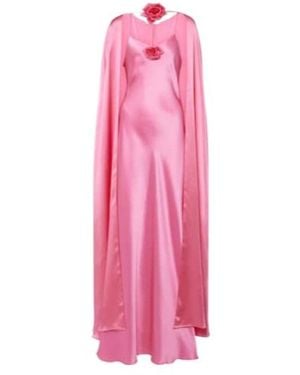 Rodarte Caped Silk Gown - Pink