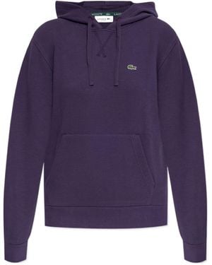 Lacoste Logo-Patch Hoodie - Purple