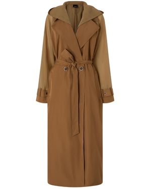 Pinko Sheer Insert Trench Coat - Natural