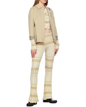 Acne Studios Striped Horn Casual Trousers - Natural