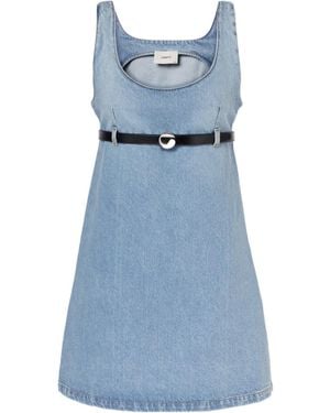Coperni Belted Cowboy Mini Dress - Blue