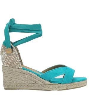 Castañer 50Mm Lace-Up Wedged Espadrilles - Blue