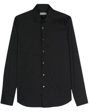 Canali Classic-Collar Shirt - Black