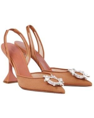 AMINA MUADDI Mesh Slingback Court Shoes - Brown