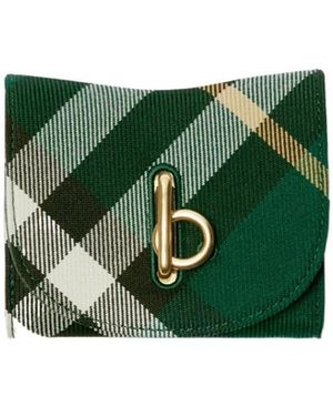 Burberry Rocking Horse Checked Tri-Fold Wallet - Green