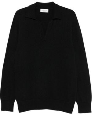 Laneus Fine-Knit Long-Sleeve Sweater - Black