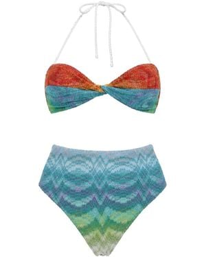 Missoni Twist Detailed Patterned Bikini Set - White