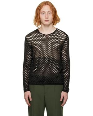 Dion Lee Metallic Mesh Long-Sleeved Top - Black