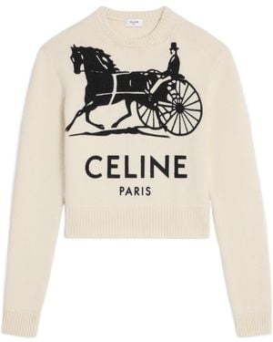 Celine Crewneck Jumper - White