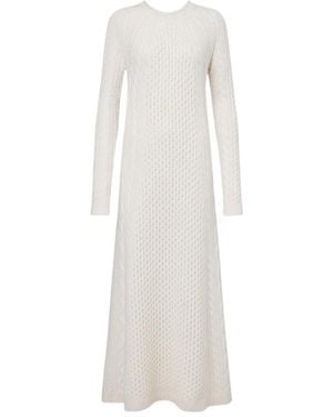 Lisa Yang Nyla Cable-Knit Cashmere Maxi Dress - White
