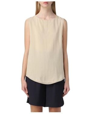 Fabiana Filippi Sleeveless Vest With Round Neck - Natural