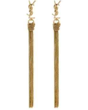 Saint Laurent Cassandre Tassel Earrings - Metallic
