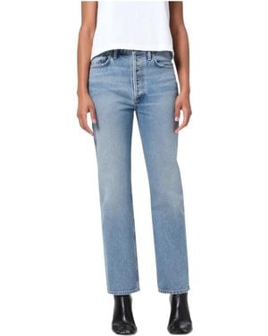 Agolde 90's Pinch Waist High Rise Straight - Blue
