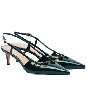 Gianvito Rossi Leather Slingback Pumps - Green