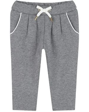 Chloé Logo-Embroidered Track Pants - Gray